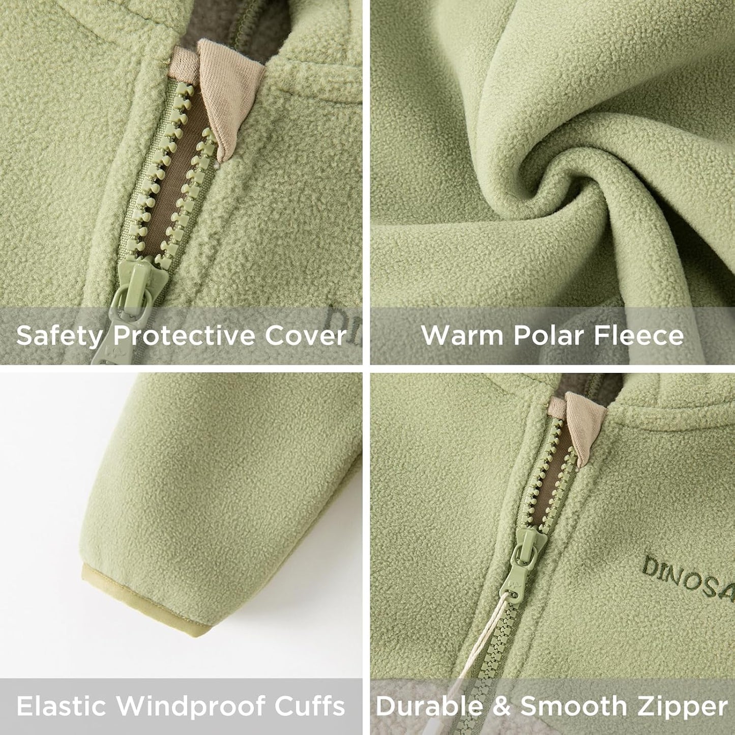 DAVE&BELLA Toddler Fleece Jacket, Baby Boys Girls Animal-shaped Hooded Zipper Long Sleeve Warm Spring Autumn Outerwear Coat