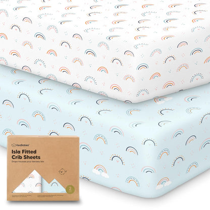 KeaBabies 2-Pack Baby Crib Sheets for Boys, Girls - 52x28 Viscose Derived from Bamboo Toddler Bed