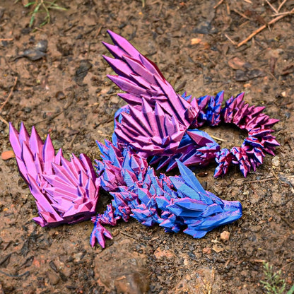 12inch Fly Dragon Egg, Year of The Dragon, 3D Printed Dragon, Executive Desk Toys, Articulated Dragon, Fidget Toys Gifts for Graduates Students Teachers Adults (Purple&Red)