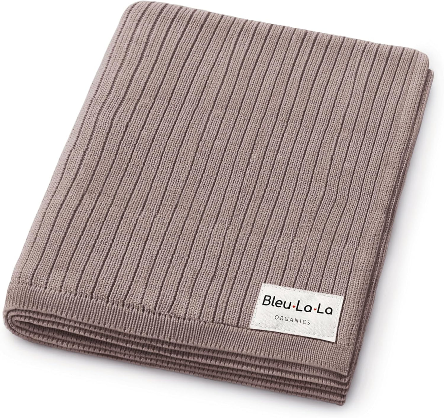Organic Ribbed Swaddle Blanket for Boys & Girls - 100% Luxury Organic Soft Cotton Knit Warm Cozy