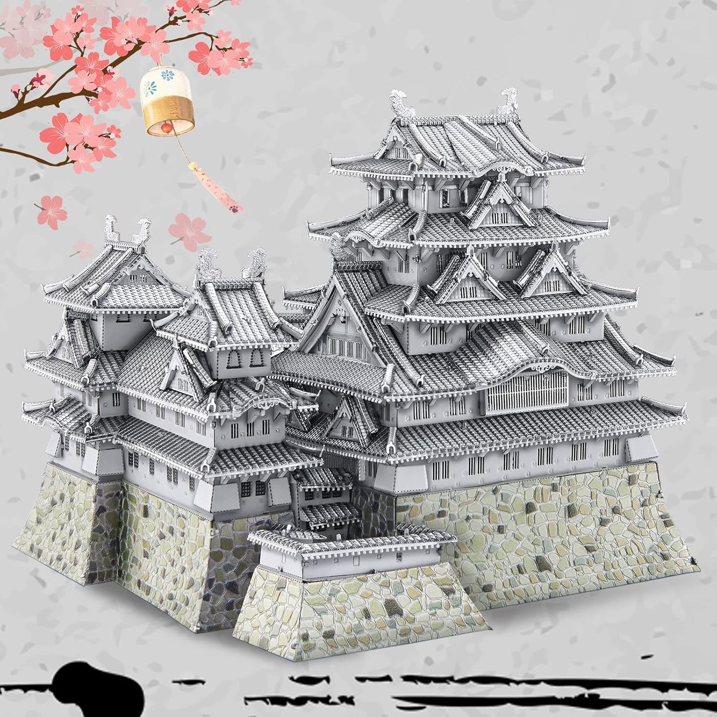 Piececool 3D Metal Puzzles for Adults, Himeji Castle - Japanese Architecture 3D Model Building Kits Creative Home Decoration Great Birthday