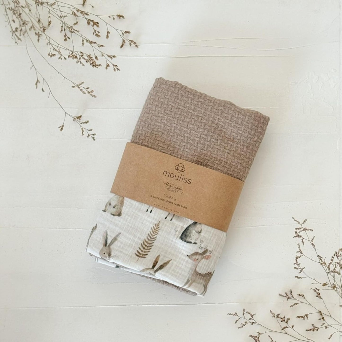 Personalized Baby Blanket with Name – Handmade 100% Organic Cotton Newborn Gift | Custom Knit
