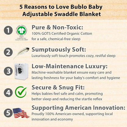 Bublo Baby Organic Preemie Swaddles 4-7 lbs - 3-Pack Premature Babies Swaddle Sleep Sack