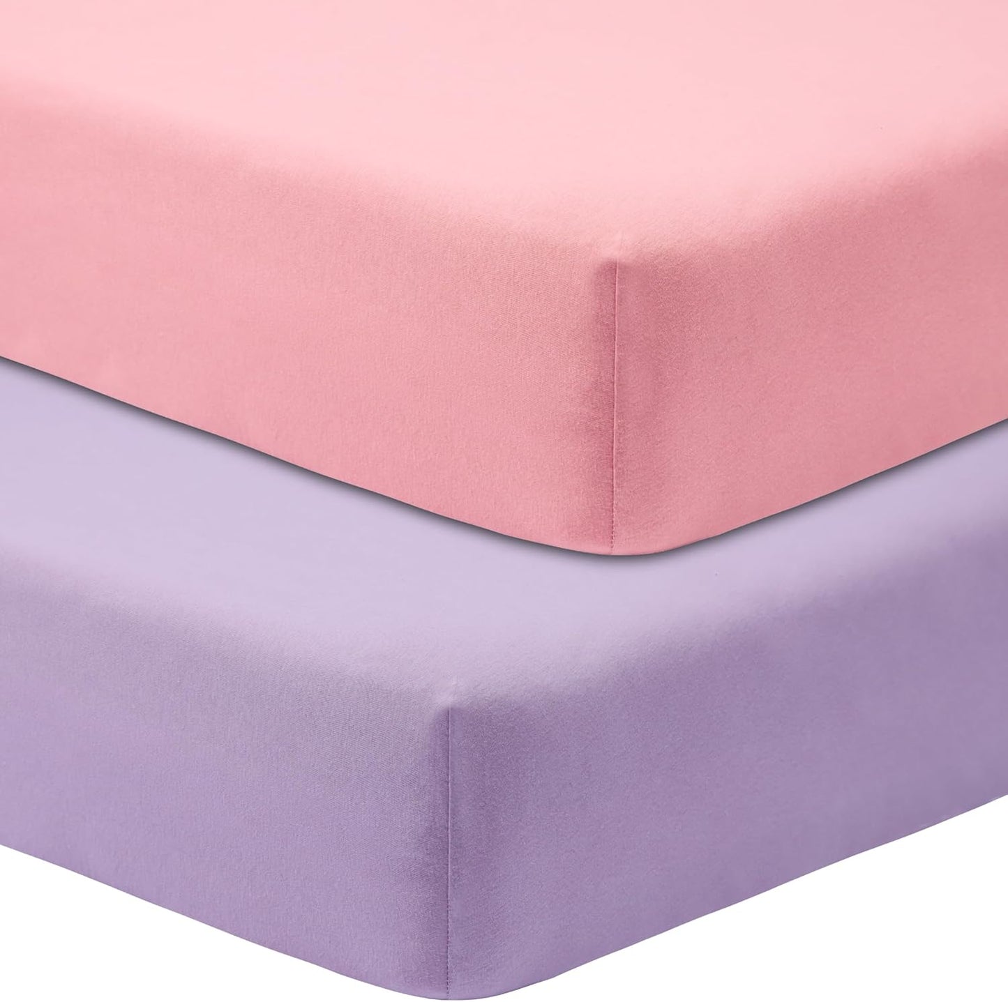 Crib Sheets for Boys Girls,100% Cotton Fitted Crib Sheet 2 Pack for Standard Crib and Toddler
