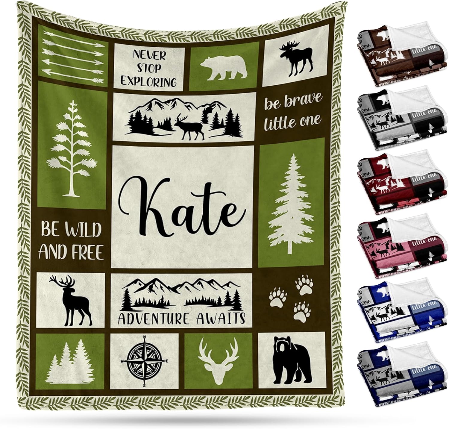 Ship Next Day, Personalized Baby Blanket – Printed in USA, Custom Baby Blanket for Boys & Girls