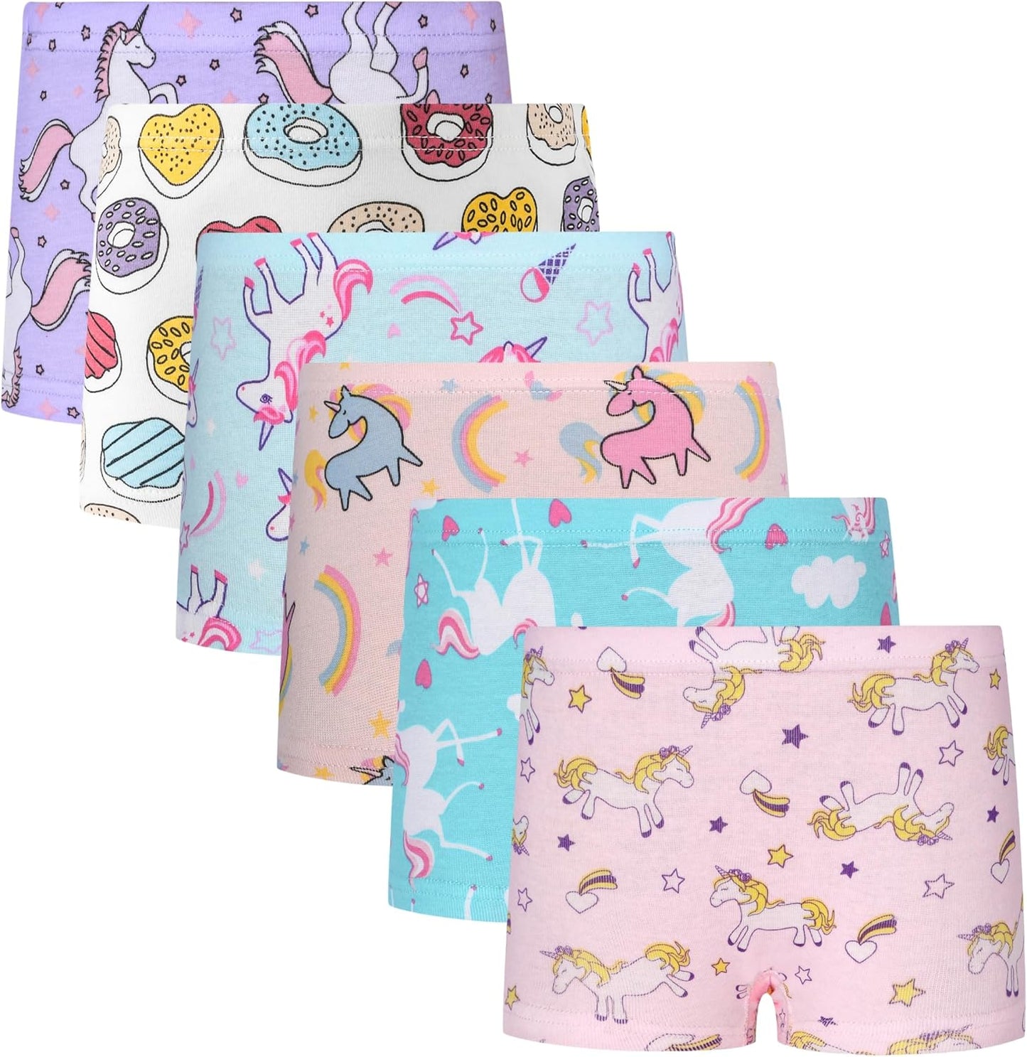 Cczmfeas Girls Hipster Cotton Underwear Boyshort Panties 6 Pack