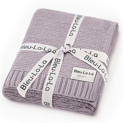 Signature Knit Organic Swaddle Blanket for Girls - 100% Soft Luxury Cotton Knit Receving Swaddler