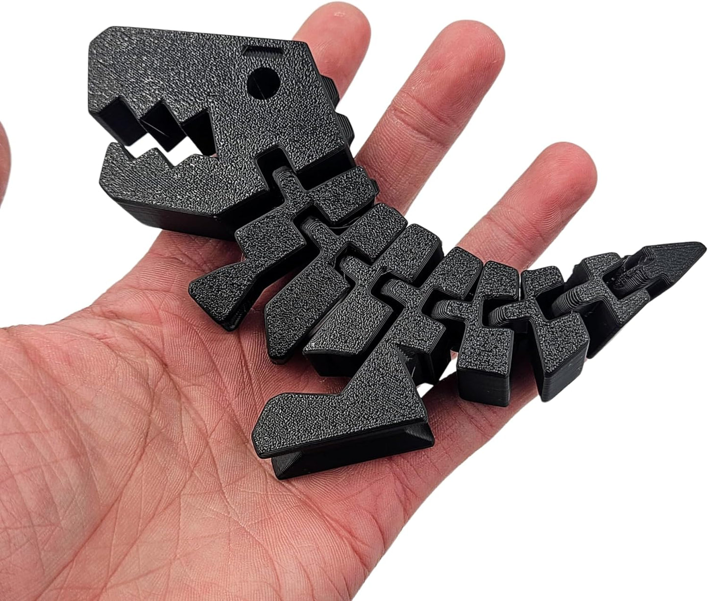 Rexi Collectible Figurine - Stress Relief, Autism, ADHD - Flexible Dinosaur - Articulating Joints (Black)