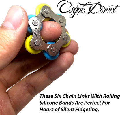 Fidget Roller Chain finger exerciser - Stress Relief Perfect for ADHD, ADD, Anxiety in Office, Studying or work Stocking Stuffers Gifts (3 Piece) (Red)