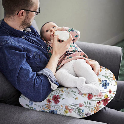 Little Grape Land Nursing Pillow for Infants, Breastfeeding Pillows, Baby Support Pillow for Nursing, Bottle Feeding, Tummy Time with Machine Washable Cover & Breathable Filling (Spring Flower)