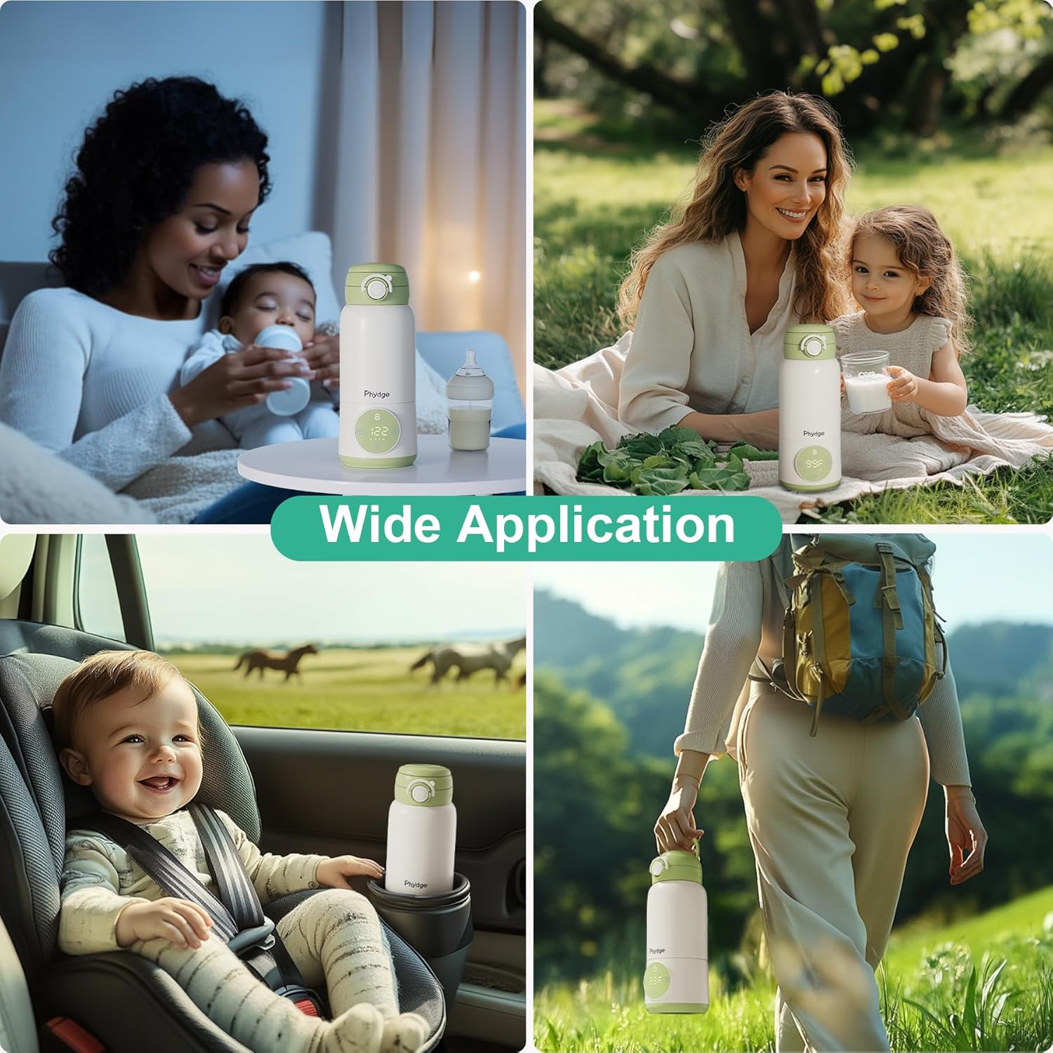 Portable Bottle Warmer for Travel, 15oz Capacity Portable Milk Warmer for Baby, Formula, Breast