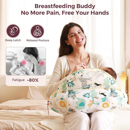 Momcozy Pioneering Safety Fence Nursing Pillow for Breastfeeding- Wider Feeding Pillows for More