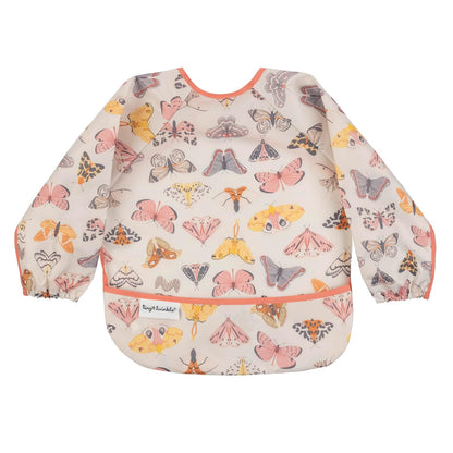 Tiny Twinkle Mess Proof Baby Bib,Waterproof Smock Baby Bib for Eating,Machine Washable Long Sleeve Bib,Baby Led Weaning,Toddler Bib,BLW Supplies(Flutter, Large 2-4 Years)