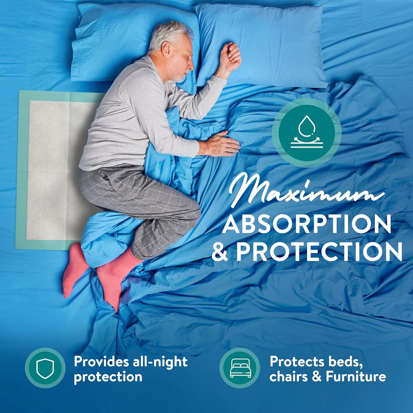 Inspire Extra Large Super Absorbent Disposable Bed Pads for Incontinence Ultra Thick and Absorbent