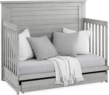 Delta Children Simmons Kids Caden 6-in-1 Convertible Crib with Trundle Drawer, Greenguard Gold