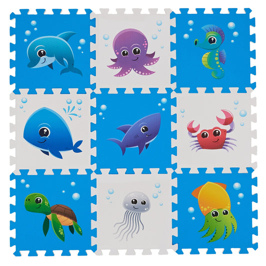 PLAY 10 Puzzle Play Mat, Foam Floor Tiles, Children’s Foam Puzzle Mat Baby Floor Play Mat 34×34
