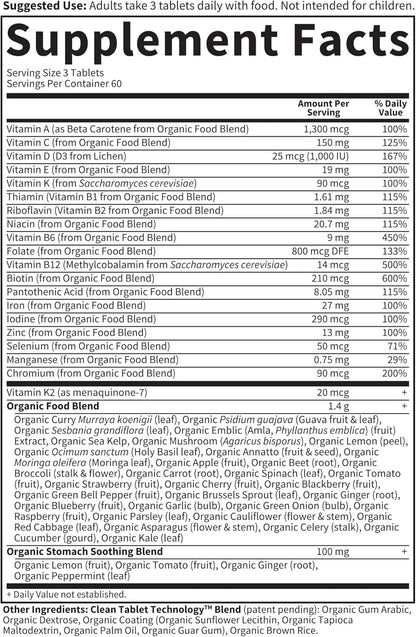 Garden of Life Organics Prenatal Vegan Whole Food Multivitamin Tablets, Folate not Folic Acid &