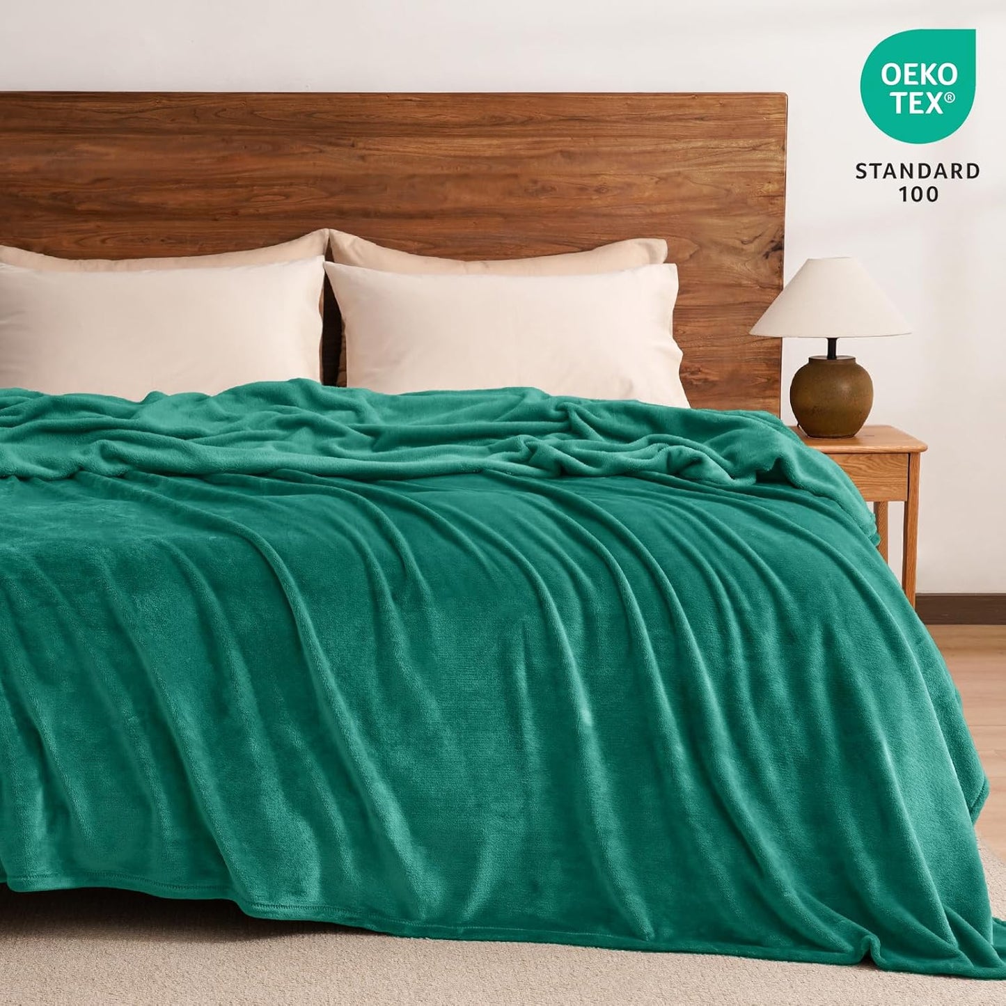PHF Ultra Soft Fleece Blanket King Size, No Shed No Pilling Luxury Plush Cozy 300GSM Lightweight