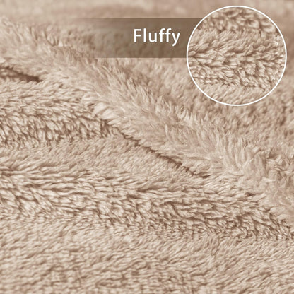 Exclusivo Mezcla Soft Fleece Throw Blanket for Couch, Super Soft Velvet Plush Bed Blanket, Fuzzy Cozy and Warm for All Seasons, 50x60 Inches, Camel