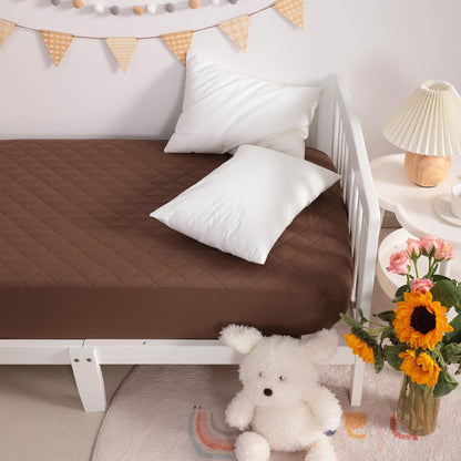 NTBAY 2 Pack Waterproof Mini Crib Mattress Protector, Quilted 24"x38" Fitted Mattress Cover