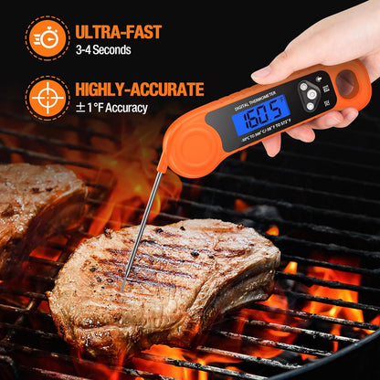 Digital Meat Thermometer for Grilling, Candy Thermometer Instant Read Food Thermometer Waterproof