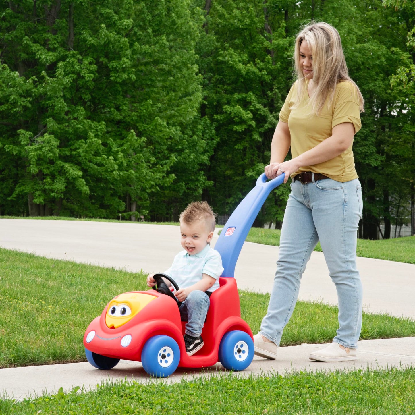 Step2 Push Around Buggy Kids Push Car, Toddler Ride-On Toy with Seat Belt and Horn, Red, Ages 18