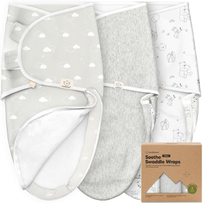 Baby Swaddle Sleep Sacks with Zipper - 3-Pack Swaddles for Newborns 0-3 Months, Infant, Baby Girls