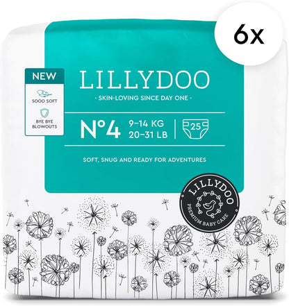 Baby Diapers - Size 4 (20-31 lbs), Monthly Supply (150 Count), Leak Protection, Skin-Friendly, Ultrasoft, Perfume- & Chlorine-Free, Hypoallergenic, Dermatologist Tested, Oeko-TEX®