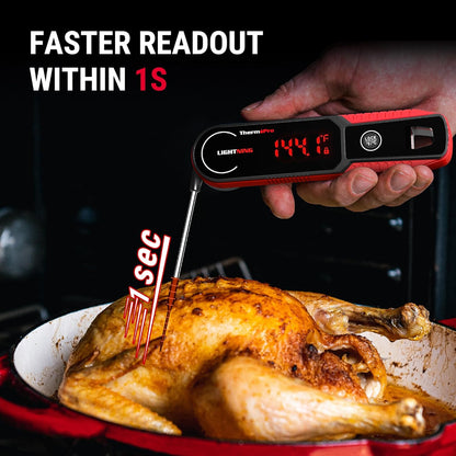 ThermoPro Lightning 1-Second Instant Read Meat Thermometer, Kitchen Food Thermometer with Auto