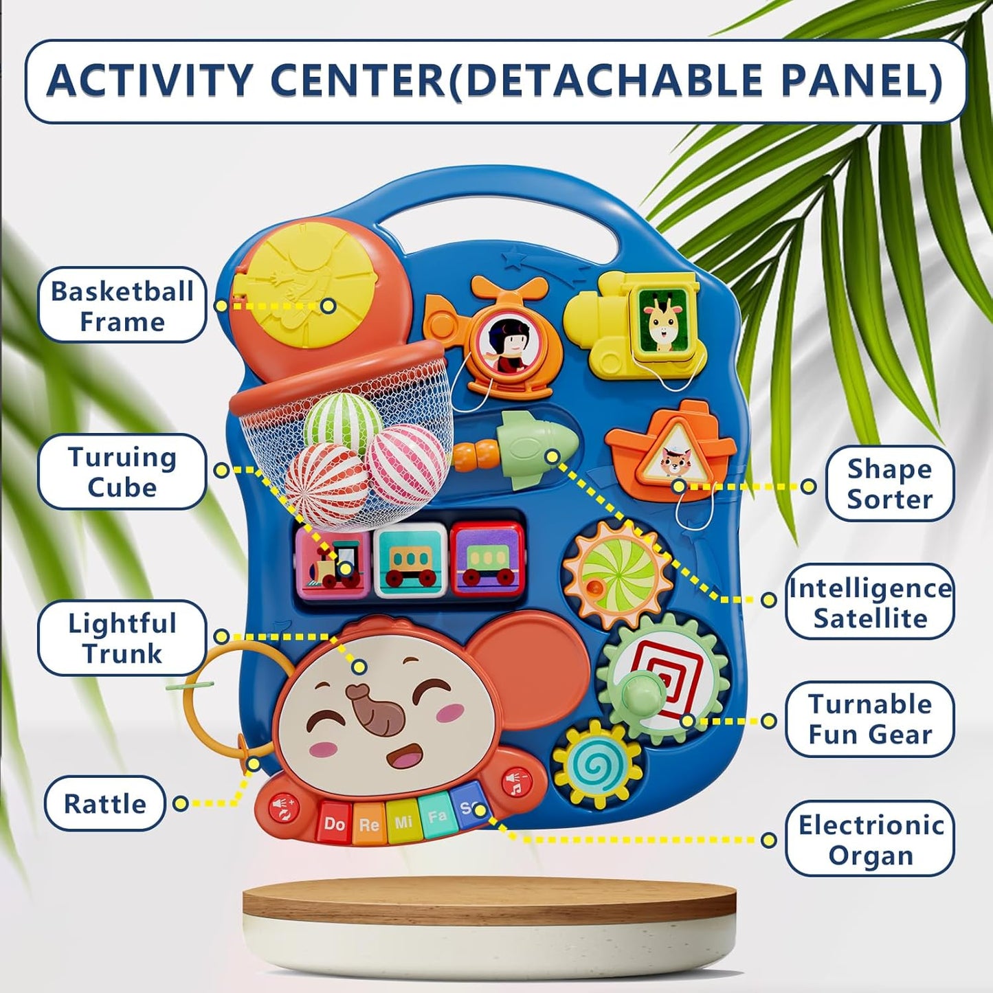 QDRAGON 5 in 1 Push Walkers for Baby Boys, Toddler Learning to Walk, Sit to Stand Walker, Early Learning Push Toy for Infant 12+ Months, Navy Blue