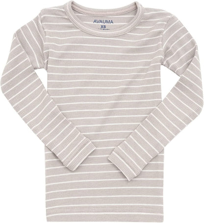 AVAUMA Stripe Pattern Baby Boys Girls Pajama Set Kids Toddler Snug fit Ribbed Sleepwear pjs for Daily Life Style