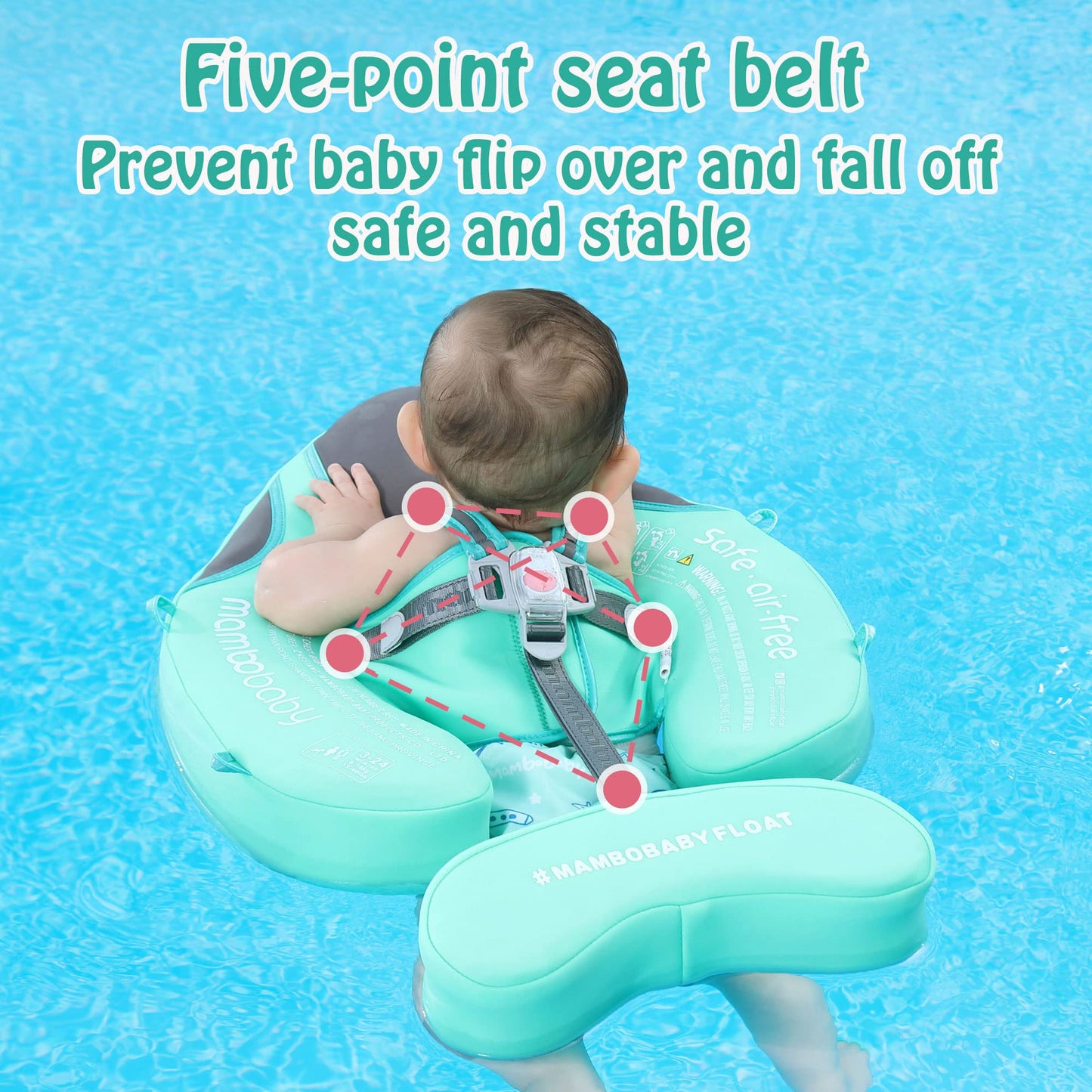 Mambobaby Float with Canopy – Baby Swim Float with Tail, New Upgraded Non-Inflatable Solid Baby
