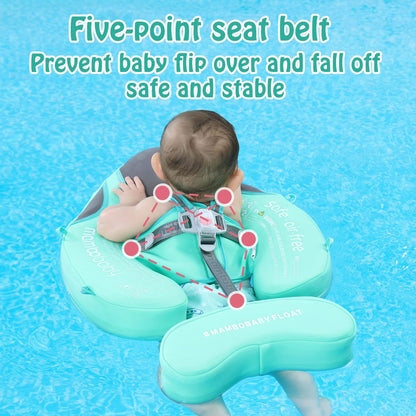 Mambobaby Float with Canopy – Baby Swim Float with Tail, New Upgraded Non-Inflatable Solid Baby