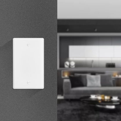 Decorator Wall Plate Blank Switch Plate Outlet Cover,Unbreakable Polycarbonate Thermoplastic, White (4-Pack, Single Blank-White)