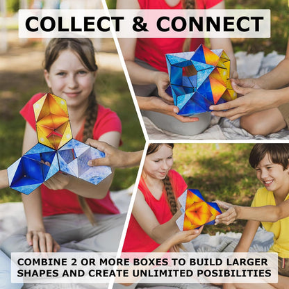 SHASHIBO Shape Shifting Box - Award-Winning, Patented Fidget Cube w/ 36 Rare Earth Magnets - Transforms Into Over 70 Shapes, Download Fun in Motion Toys Mobile App (Holographic - Polar)