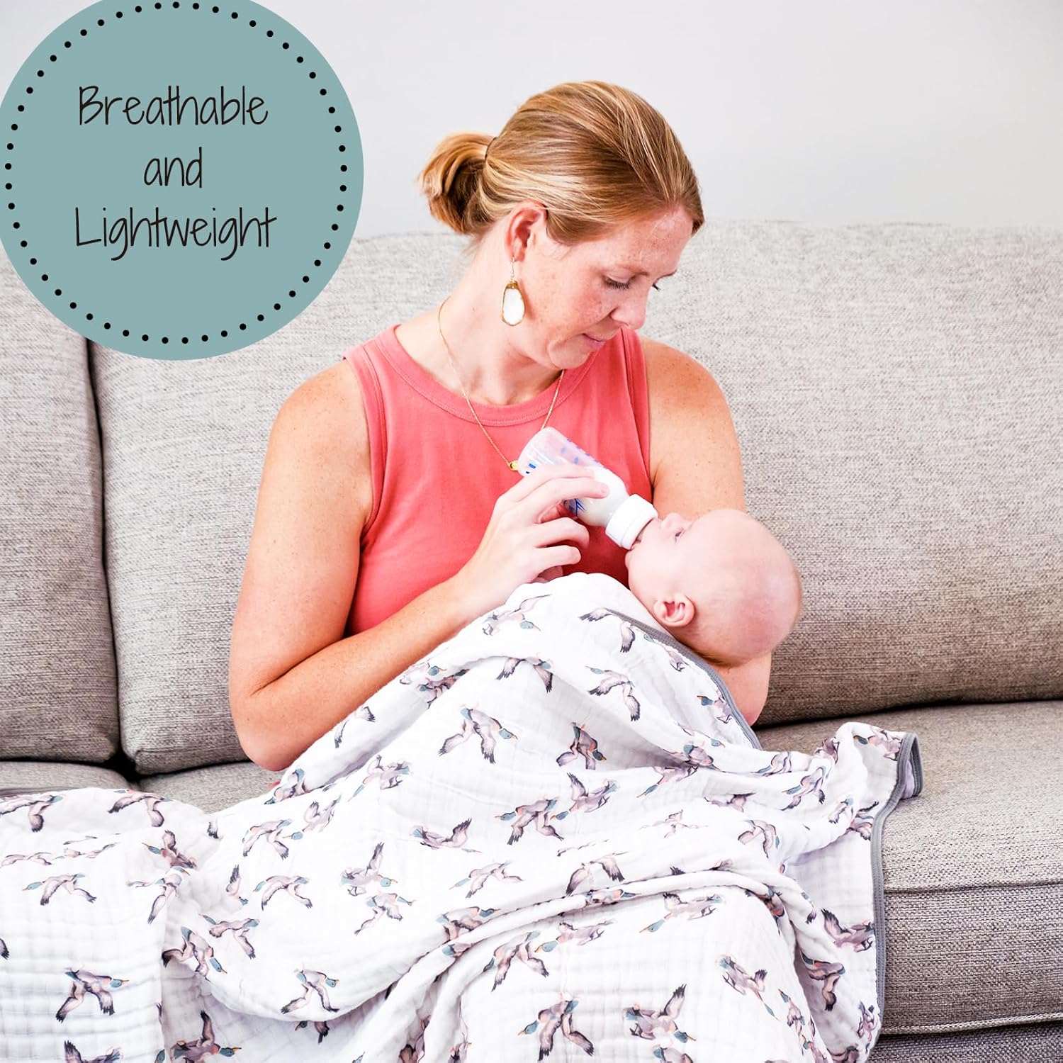LollyBanks Muslin Baby Blanket 100% Organic Cotton, Muslin Quilt Lightweight, Toddler Blanket for