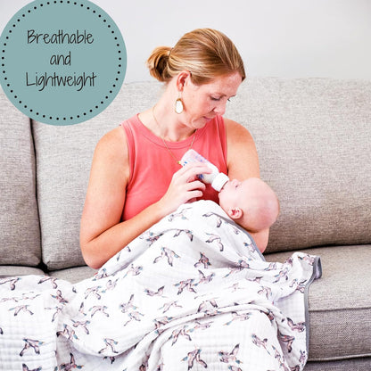 LollyBanks Muslin Baby Blanket 100% Organic Cotton, Muslin Quilt Lightweight, Toddler Blanket for