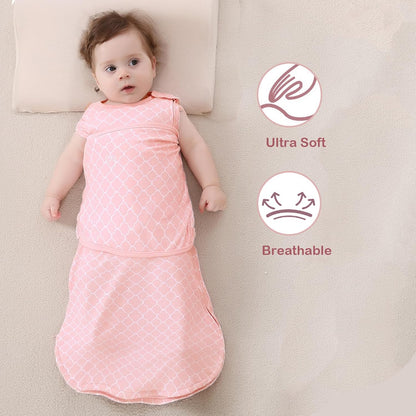 Baby Sleepsack Swaddle 3-Way Adjustable Wearable Blanket Boy and Girl,100% Cotton,6-12 Months