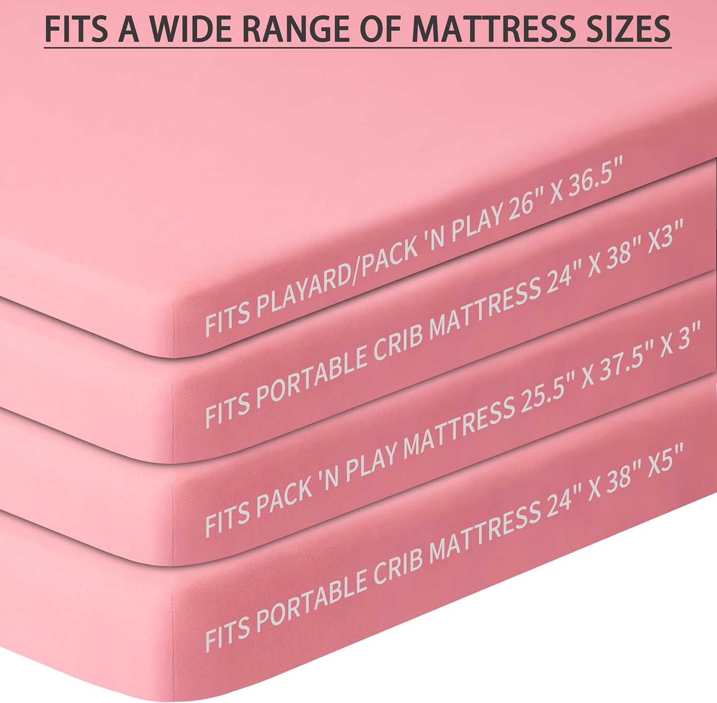 Pack and Play Sheets Fitted, 2 Pack Pack n Play Sheets for Graco Pack n Play Mattress, Unisex