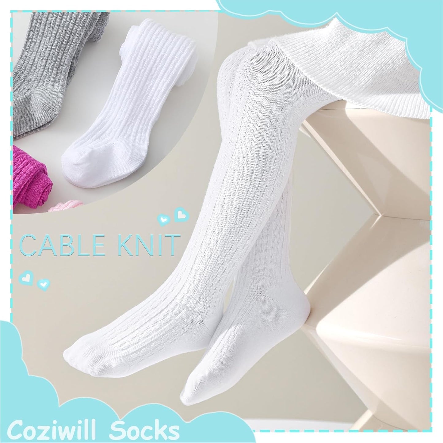 Baby Tights Toddler Stockings Tights Soft Cotton Cable Knit Baby Girl Tight Leggings Newborn Infant 0-4T