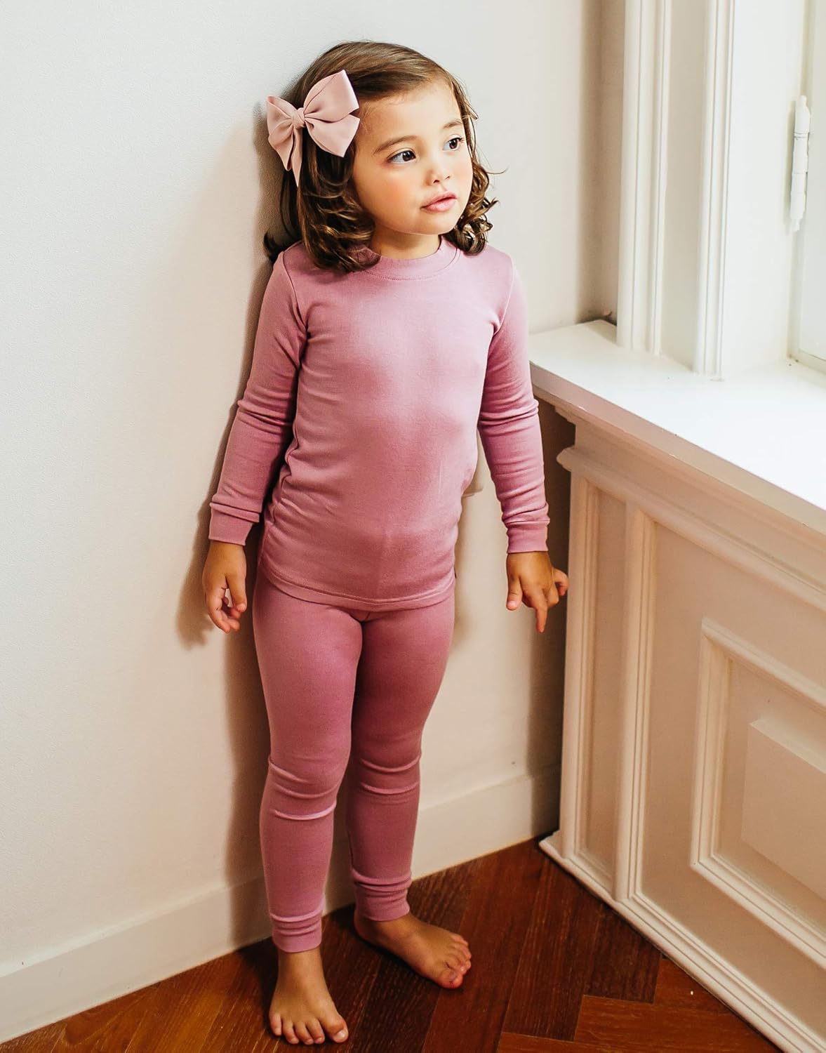 VAENAIT 6M-12Y Toddler Toddler Kids Toddler Girls Boys Soft Comfy Modal Tencel Solid Raglan Sleepwear Pajamas Pjs 2pcs Set