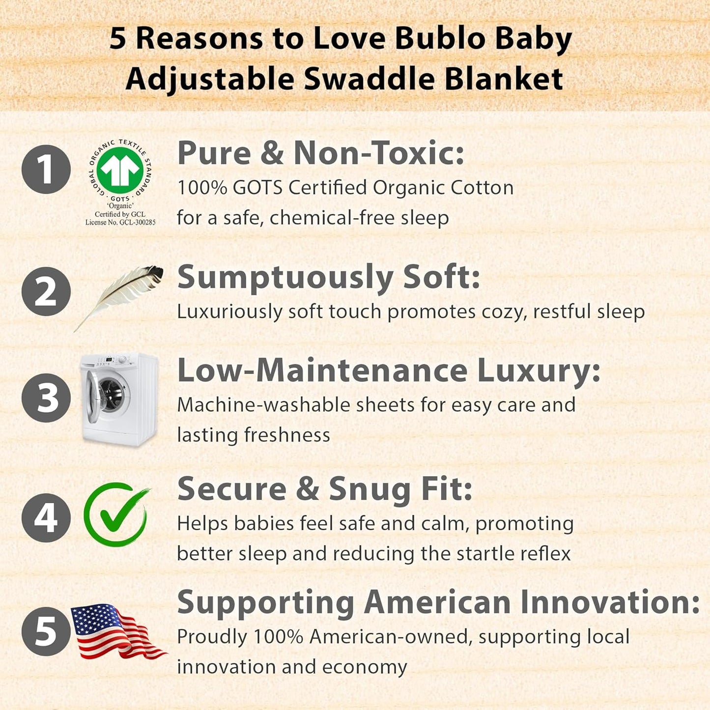 Bublo Baby Swaddles for Newborns – 3-Pack Infant Swaddles 0-3 Months – Adjustable Swaddle Sleep