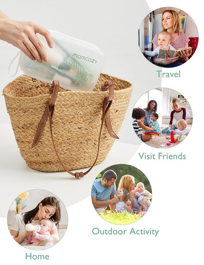 Momcozy Bottle Brush Kit, Innovative Push-Press Design for Better Cleaning - Baby Bottle Cleaner