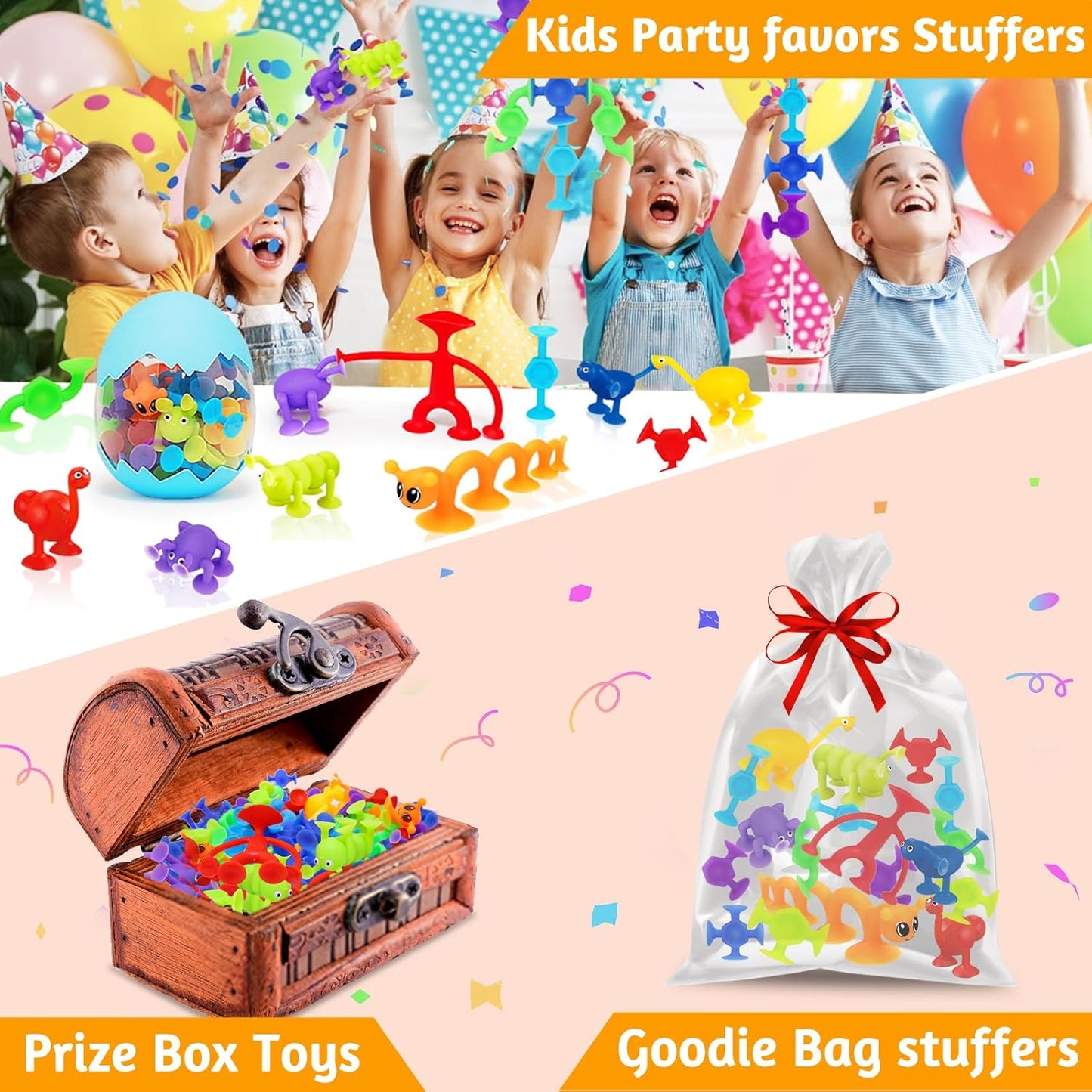 32 PCS Toddler Suction Cup Toys Kids Bath Toy 1-3 3-5 Party Favor Goody Prize Filler Stuffer Gifts