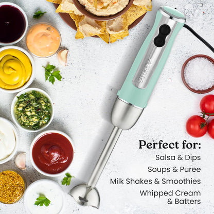 Zulay Immersion Stick Mixer Hand Blender - 800 Watts, Turbo Mode, 5-ft Power Electric Cord