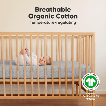 KeaBabies 2-Pack Organic Crib Sheets for Boys, Girls - 52x28 Fitted Crib Mattress Sheet Neutral