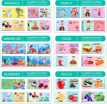 Baby Books, Soft Baby Book,Cloth Baby Books,Baby Books 0-6 Months, Cloth Baby Books,Infant Books,Soft Books for Babies,Best Baby Books, Pack of 6 Books for Baby,Size: 4x4 inch,Soft Baby Book