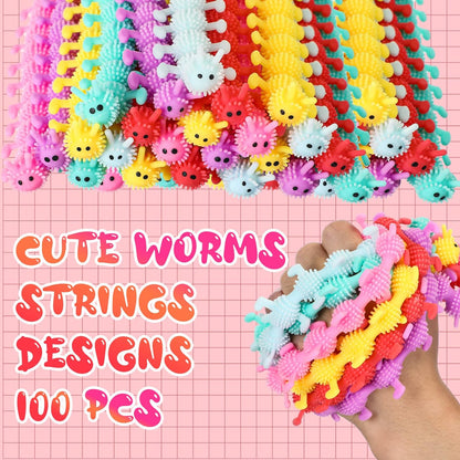 Chivao Bulk Stretchy String Fidget Toys Animal Sensory Toys Pack Worm Sensory Stress Fidget Toys