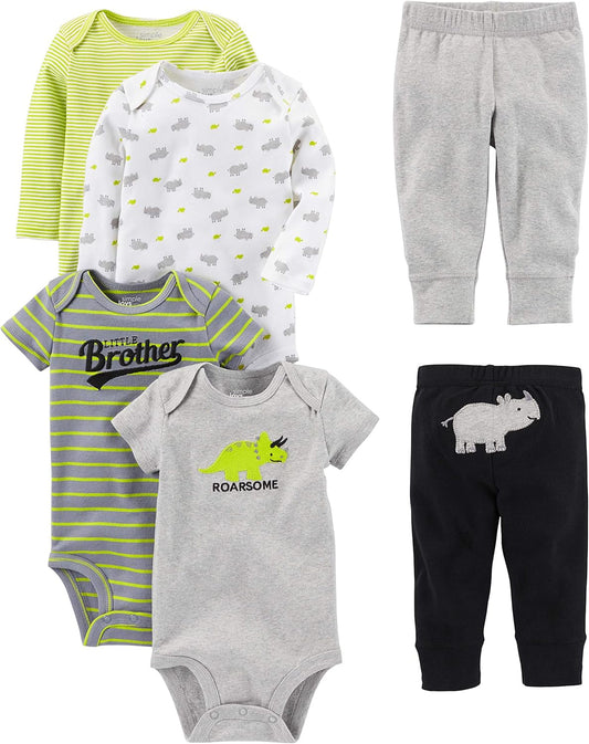 Simple Joys by Carter's unisex-baby 6-piece Bodysuits (Short and Long Sleeve) and Pants Set