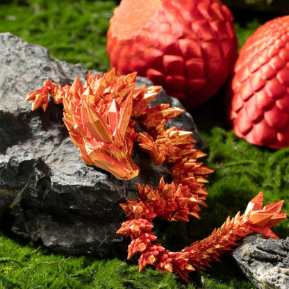 Easter Dragons 3D Printed Dragon Egg with Dragon Inside Crystal Dragon Fidget Toy for Adult Full Articulated Dragon for Home Office Decor